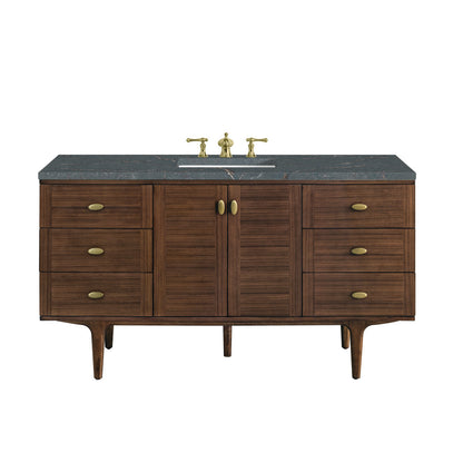 Amberly 60" Single Vanity Cabinet, Mid-Century Walnut