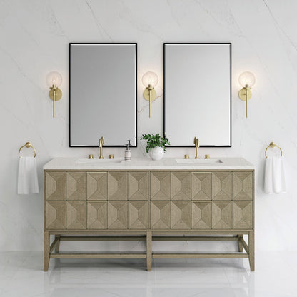 Emmeline 72" Double Vanity Cabinet, Pebble Oak
