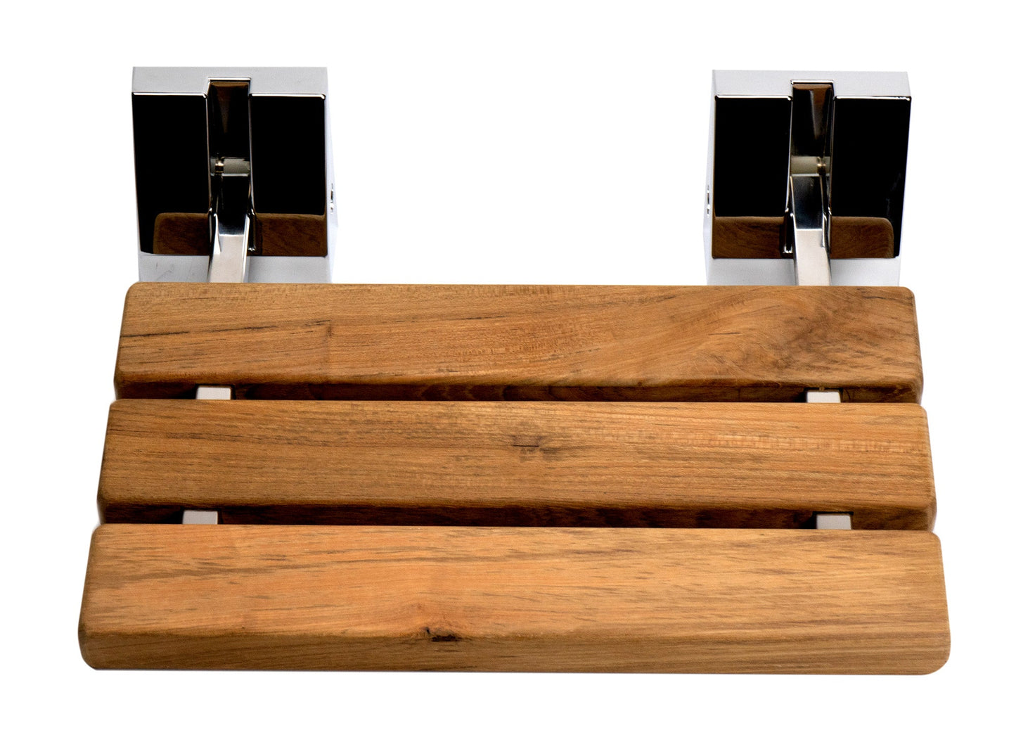 ALFI brand ABS16S 16" Wide Foldable Teak Shower Seat with Square Hardware