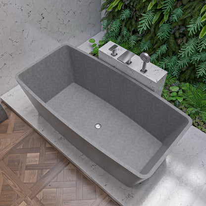 ALFI brand  ABCO71TUB 71" Solid Concrete Rectangular Freestanding Bathtub