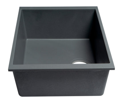 ALFI brand AB2420UM 24" Undermount Single Bowl Granite Composite Kitchen Sink