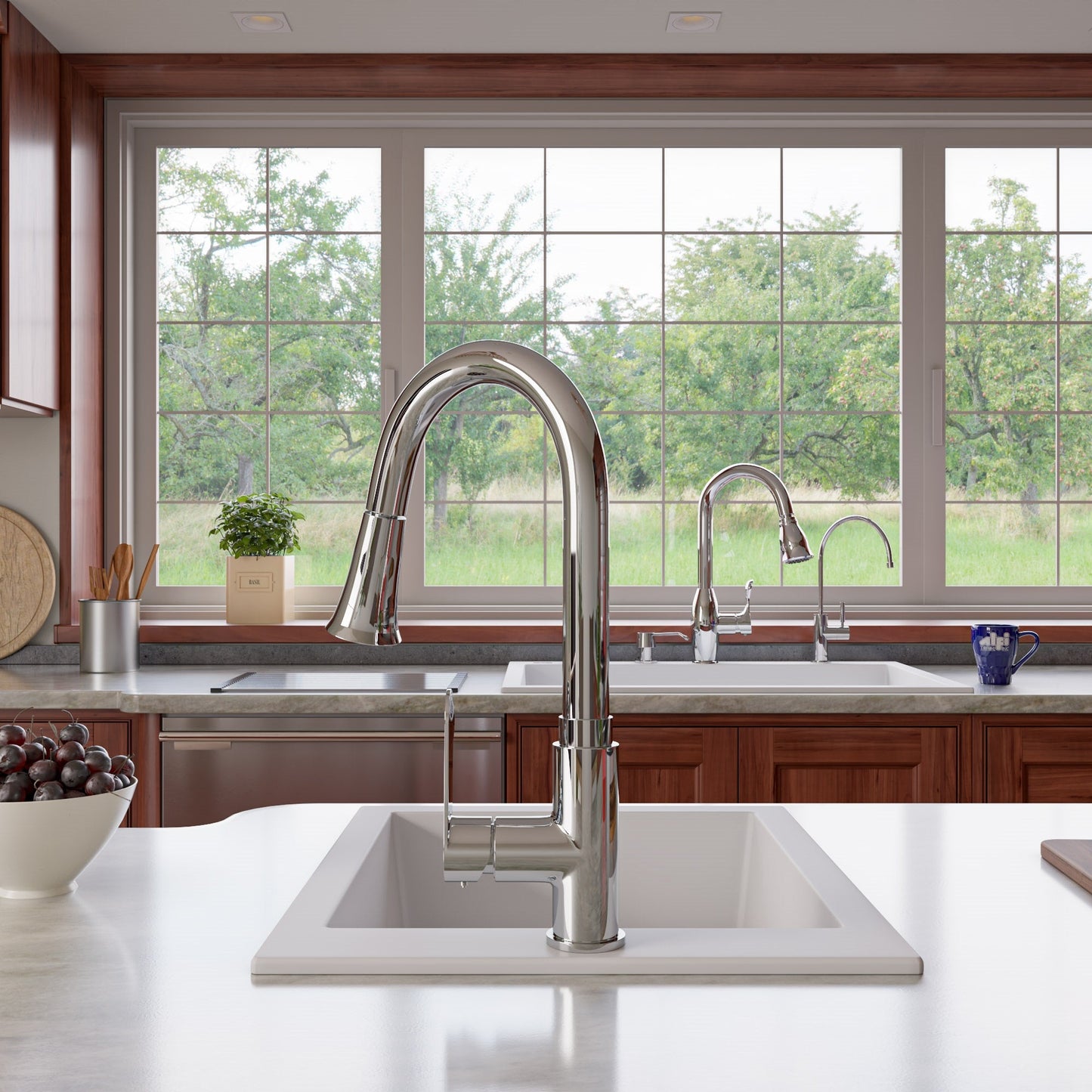 ALFI brand AB3322DI 33" Single Bowl Drop In Granite Composite Kitchen Sink