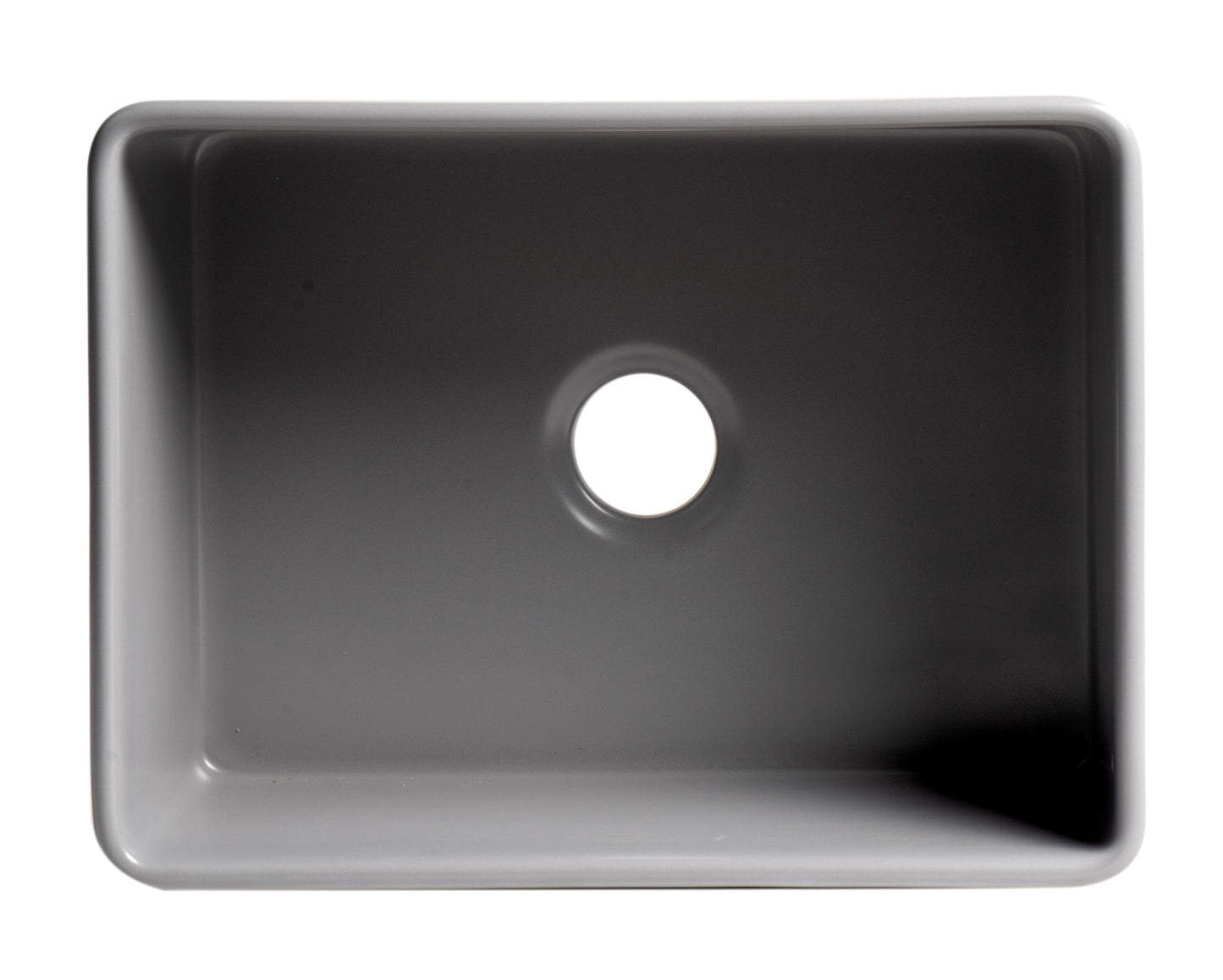 ALFI brand ABF2418 Smooth Apron 24" x 18" Single Bowl Fireclay Farm Sink