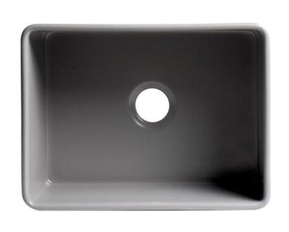ALFI brand ABF2418 Smooth Apron 24" x 18" Single Bowl Fireclay Farm Sink