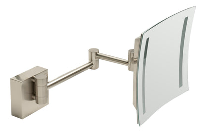 ALFI brand ABM8WLED Wall Mount Square 8" 5x Magnifying Cosmetic Mirror with Light