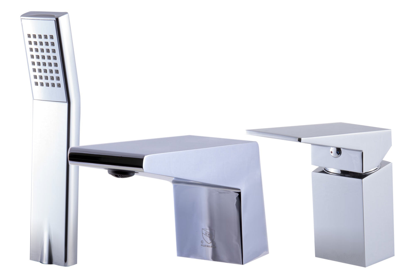 ALFI brand AB2464 Deck Mounted 3 Hole Tub Filler & Shower Head