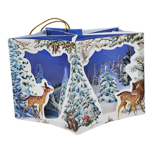 Popup Mini Book German Ornament - Frohes Fest Nature