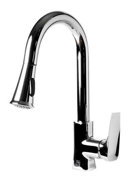 ALFI brand ABKF3889 Square Gooseneck Pull Down Kitchen Faucet