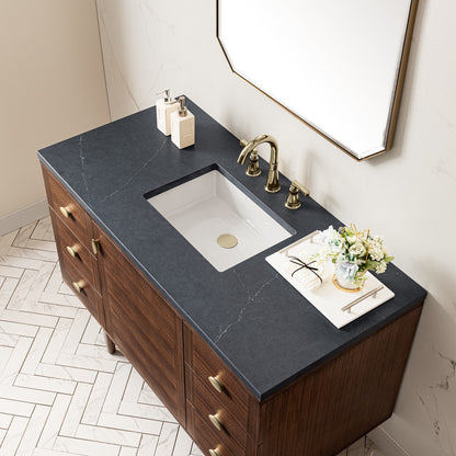Amberly 48" Single Vanity Cabinet, Mid-Century Walnut