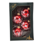 Krebs Value Glass Ornament 4 pack - Nostalgic Santa on Red