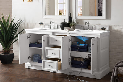 De Soto 72" Double Vanity Cabinet, Bright White