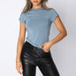 Women's Solid Color Round Neck Short Sleeve Basic T-Shirt - Essential Wardrobe Staple