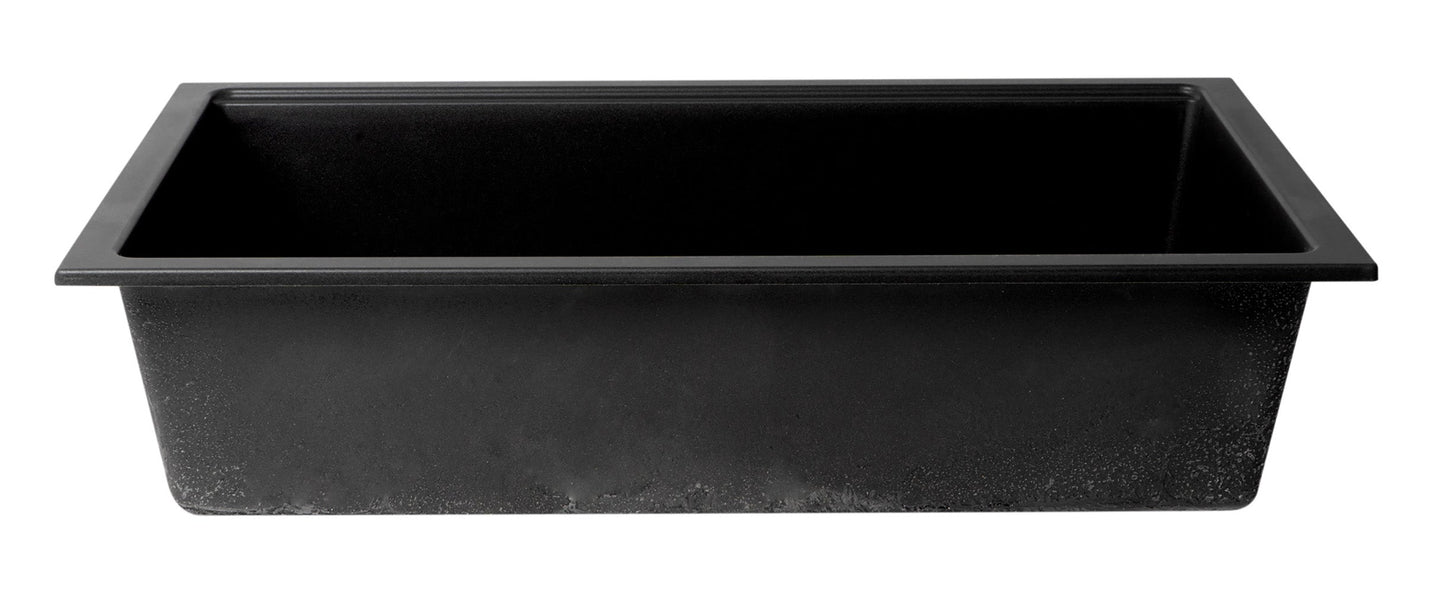 ALFI brand AB3418SBUM 33" Granite Composite Workstation Step Rim Single Bowl Undermount Sink with Accessories