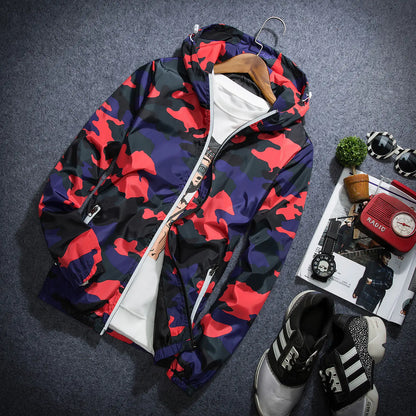 Youth Camouflage Hooded Jacket for Spring and Autumn