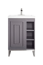 Alicante 24" Single Vanity with White Glossy Composite Stone Top