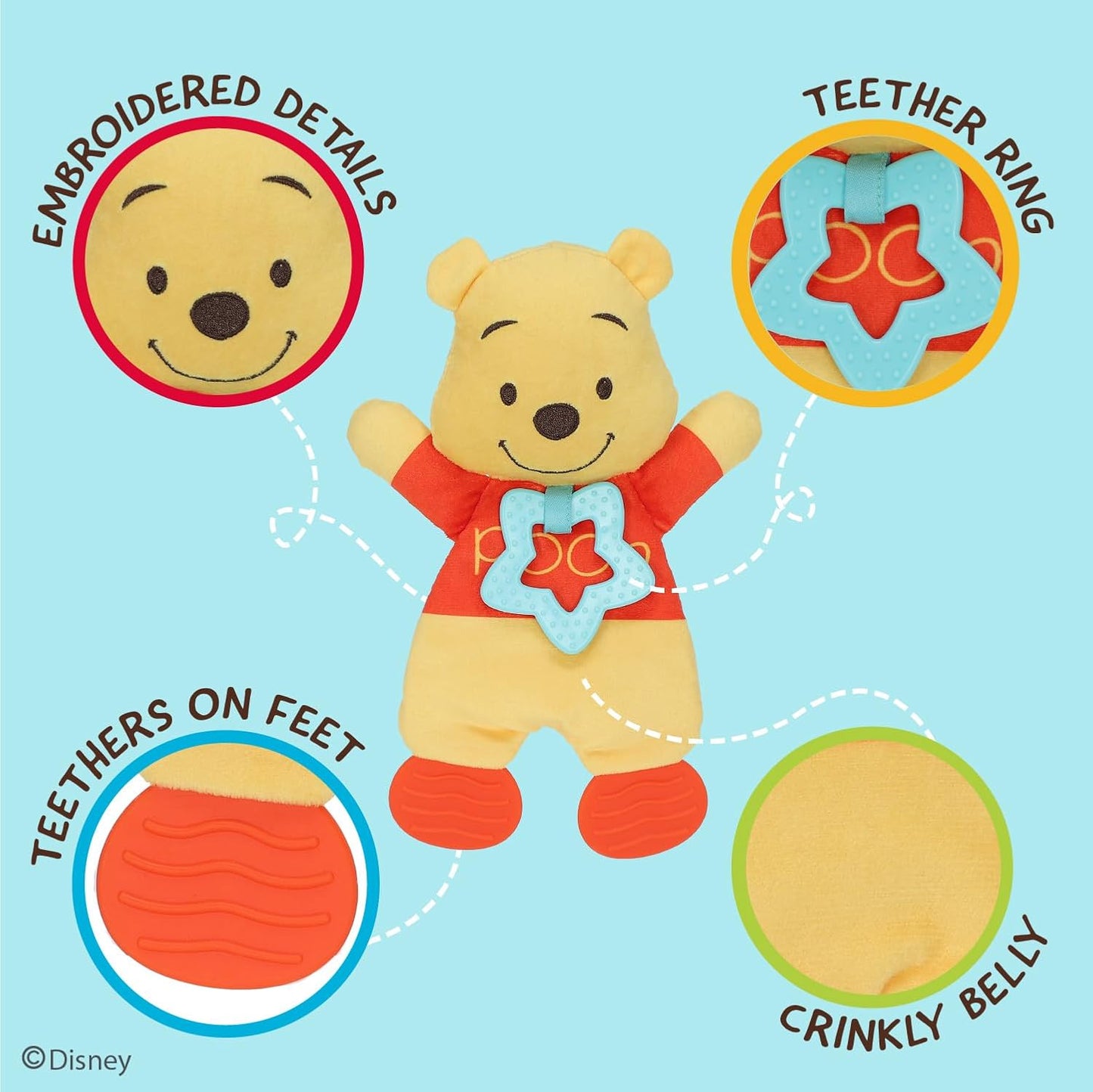 Disney Winnie the Pooh Sensory Blanky with Crinkle
