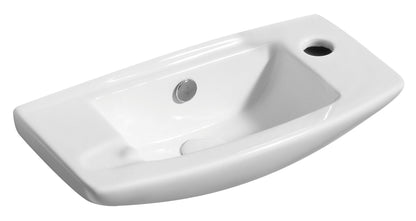 ALFI brand  ABC115 White 20" Small Wall Mounted Ceramic Sink with Faucet Hole