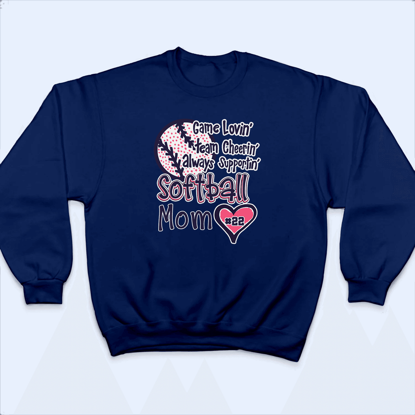 Game Lovin' Always Supportin' Polka Dots - Baseball/ Softball Cheers Personalized Custom T Shirt - Birthday, Loving, Funny Gift for Grandma/Nana/Mimi, Mom, Wife, Grandparent