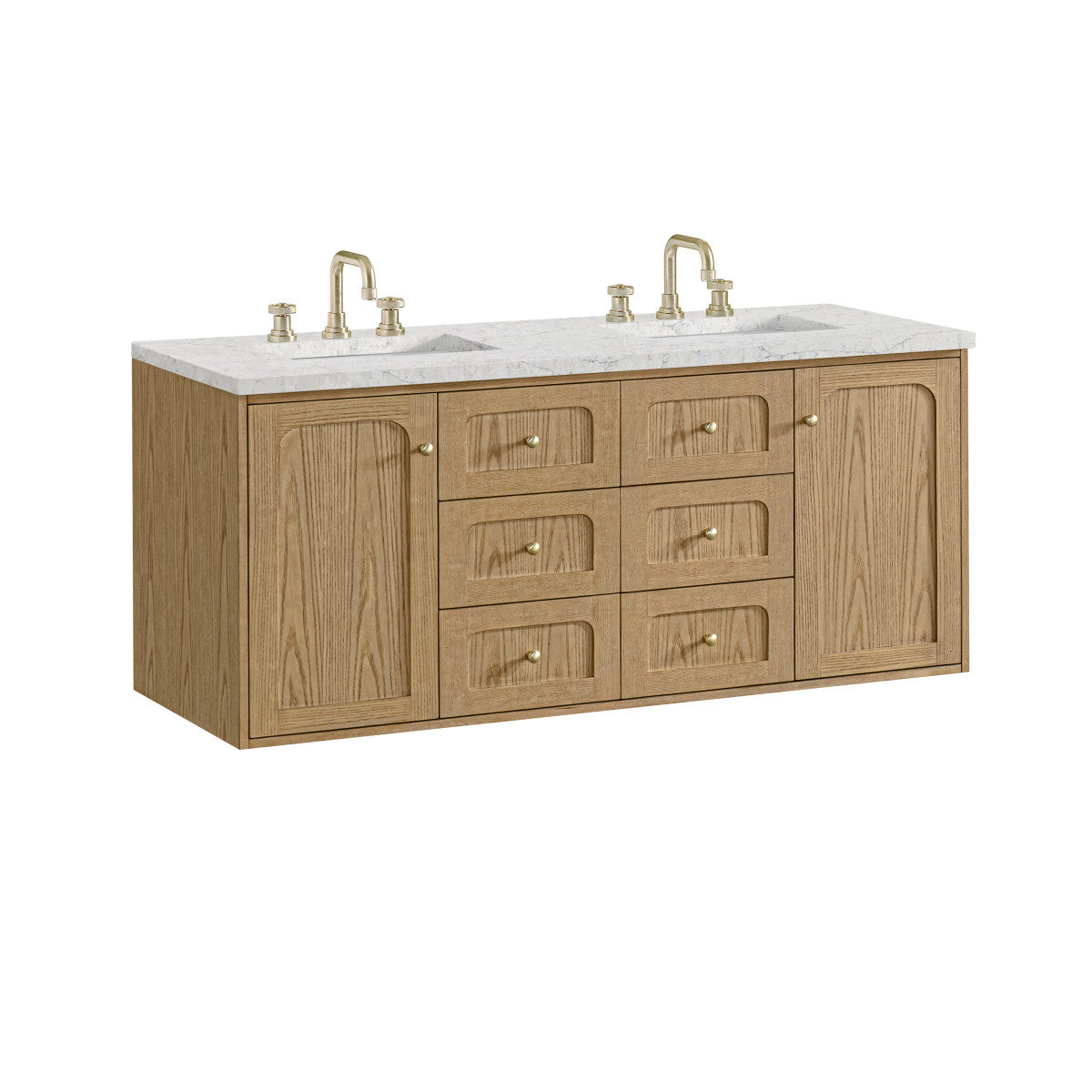 Laurent 60" Double Vanity, Light Natural Oak