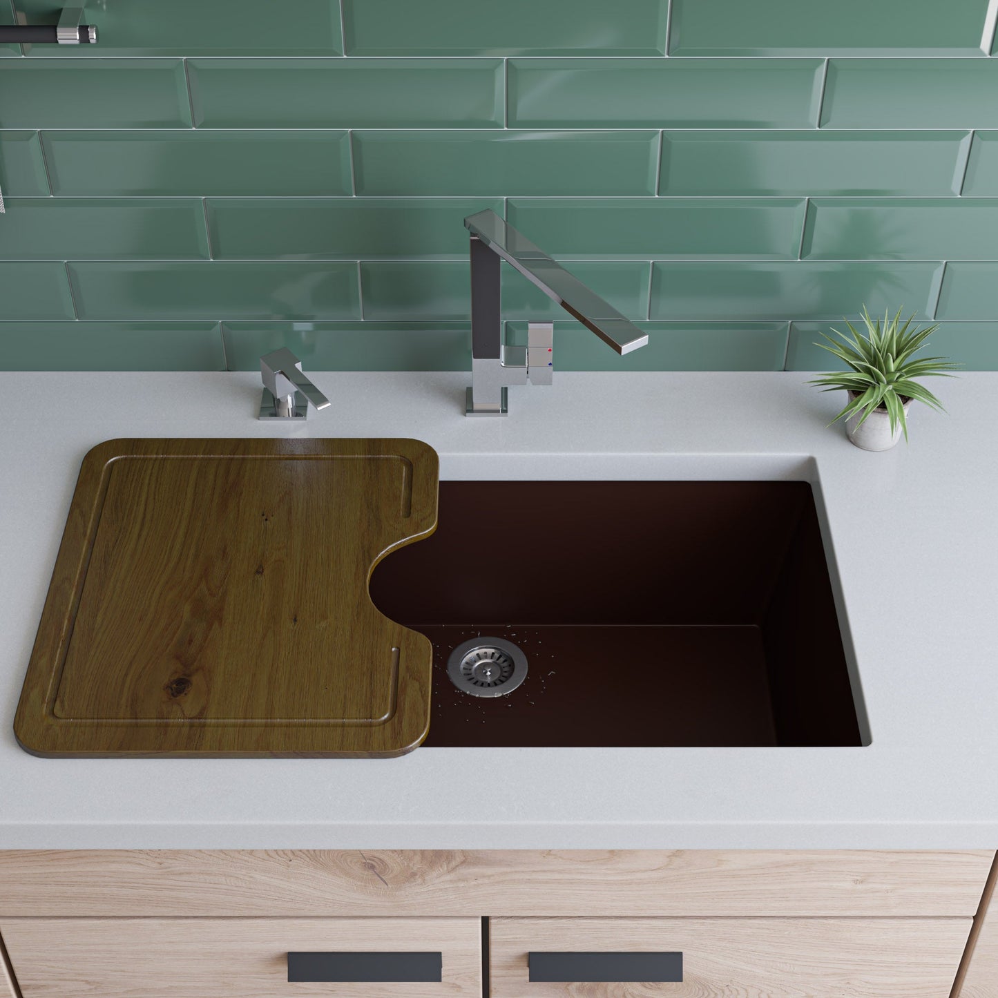 ALFI brand AB3020UM 30" Undermount Single Bowl Granite Composite Kitchen Sink