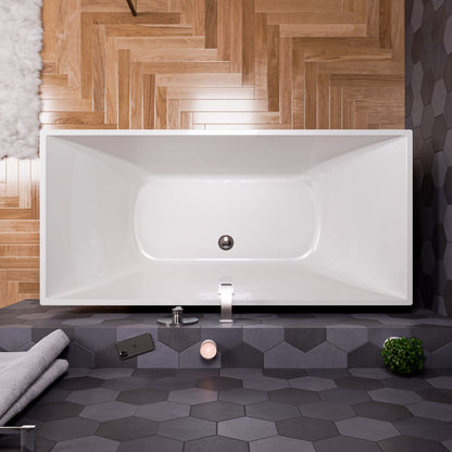 ALFI brand  AB8840 67 inch White Rectangular Acrylic Free Standing Soaking Bathtub