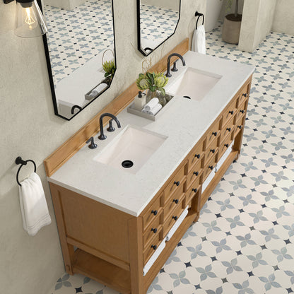 Malibu 72" Double Vanity Cabinet, Amber Birch