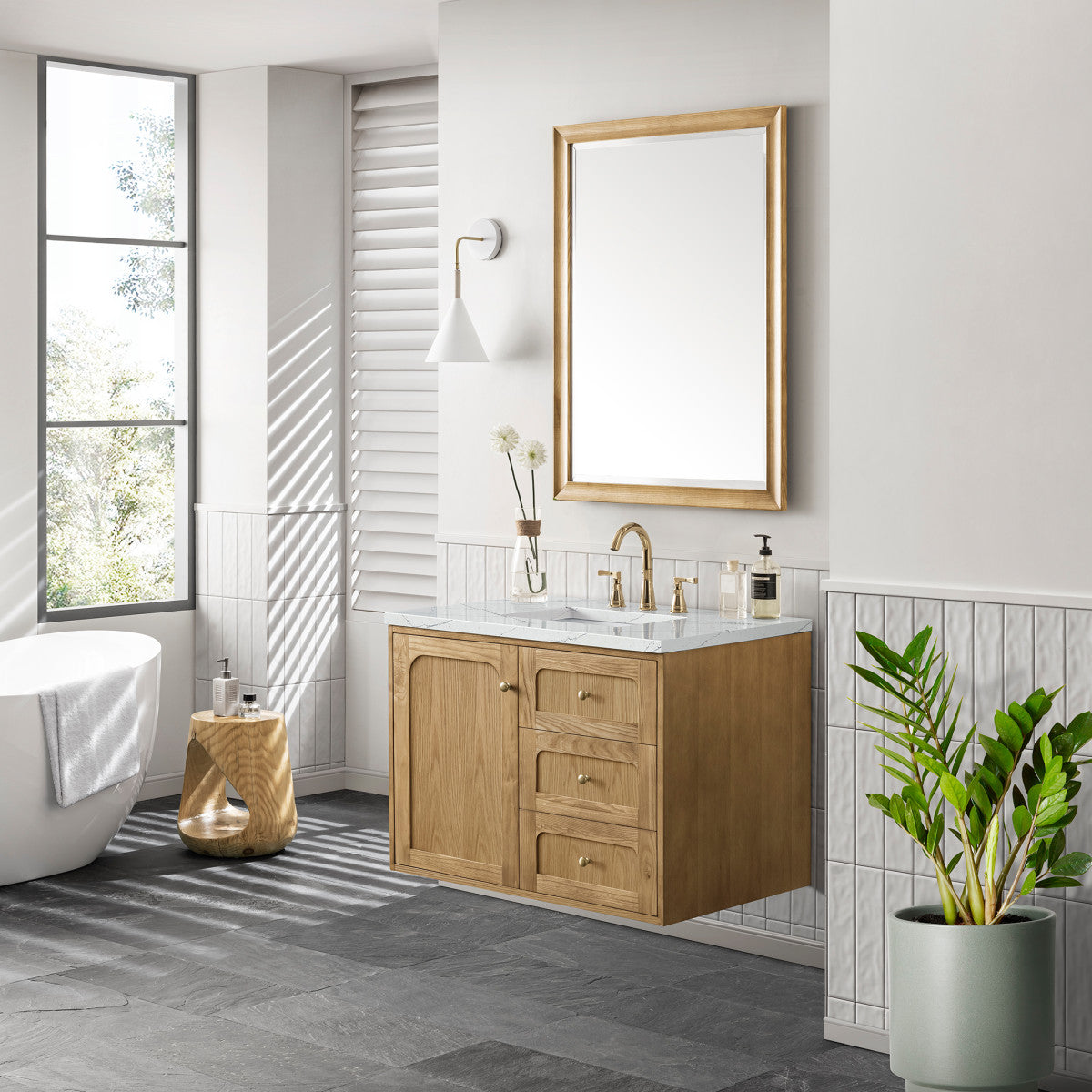 Laurent 36" Single Vanity Cabinet, Light Natural Oak