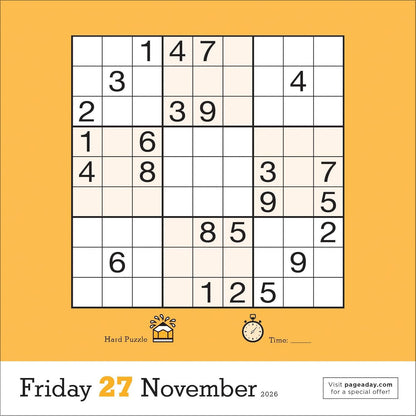 Original Sudoku Page-A-Day Calendar 2026