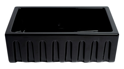 ALFI brand AB3018HS Reversible Smooth / Fluted Single Bowl Fireclay Farm Sink