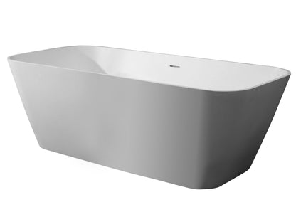 ALFI brand  AB9952 67" White Rectangular Solid Surface Smooth Resin Soaking Bathtub
