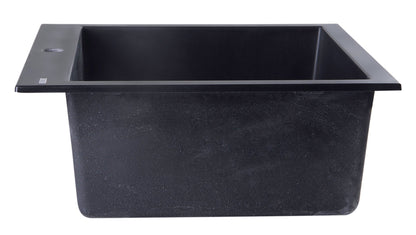 ALFI brand AB2420DI 24" Drop-In Single Bowl Granite Composite Kitchen Sink