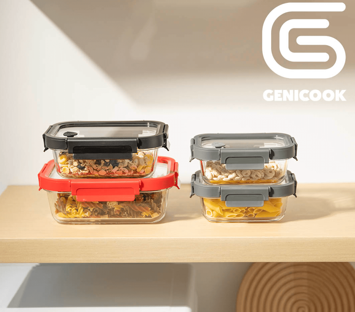 Glass Containers & Lids - Rectangular