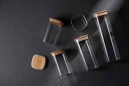 Glass Canister Set & Bamboo Lid by GENICOOK