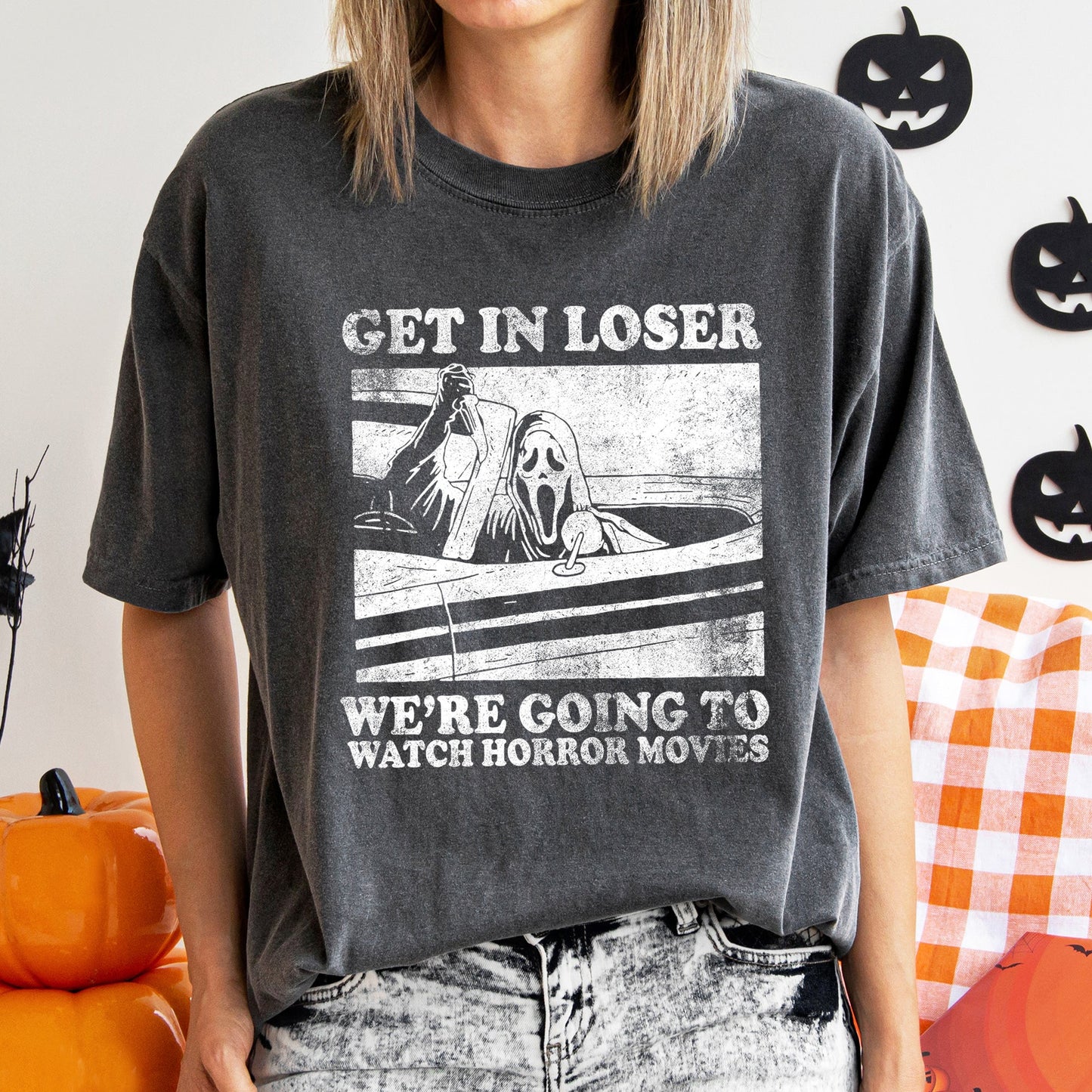 Get In Loser Retro Halloween Comfort Colors Tshirt