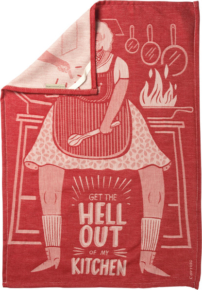 Get The Hell Out of My Kitchen Dish Cloth Towel | Novelty Tea Towel