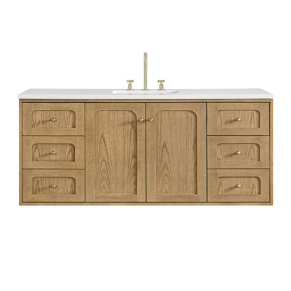 Laurent 60" Single Vanity, Light Natural Oak