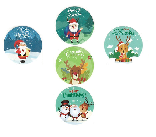 Christmas Stickers -  Classics - 1 inch - Set of 50