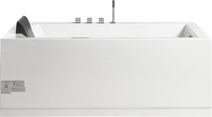 EAGO AM154ETL-R5 5 ft Acrylic White Rectangular Whirlpool Bathtub w Fixtures
