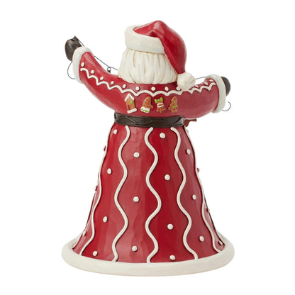 Santa with Gingerbread Garland Figurine