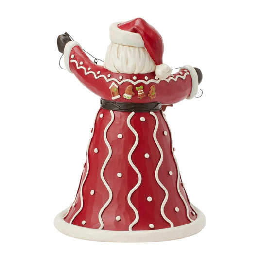 Santa with Gingerbread Garland Figurine