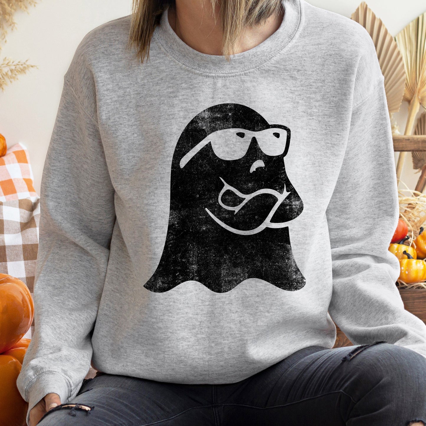 Ghost Arms Crossed Halloween Sweatshirt