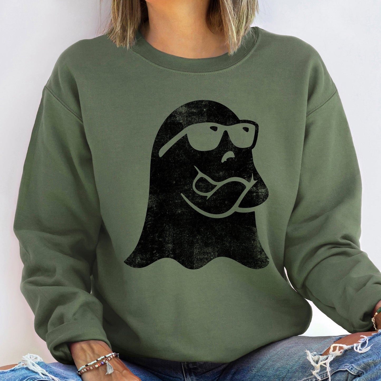 Ghost Arms Crossed Halloween Sweatshirt