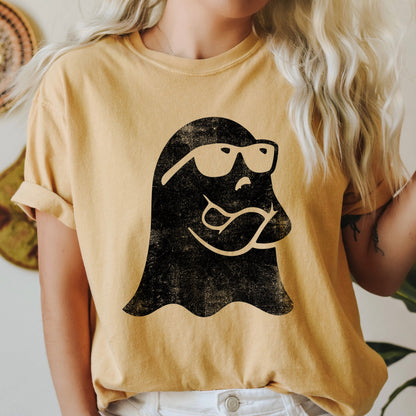 Ghost Arms Crossed Retro Halloween Comfort Colors Tshirt