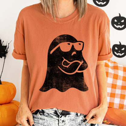 Ghost Arms Crossed Retro Halloween Comfort Colors Tshirt