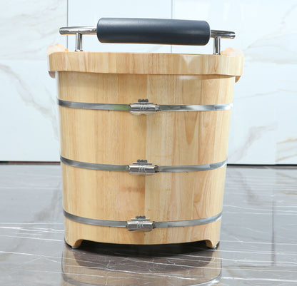 ALFI brand  AB1163 61" Free Standing Wooden Bathtub with Cushion Headrest