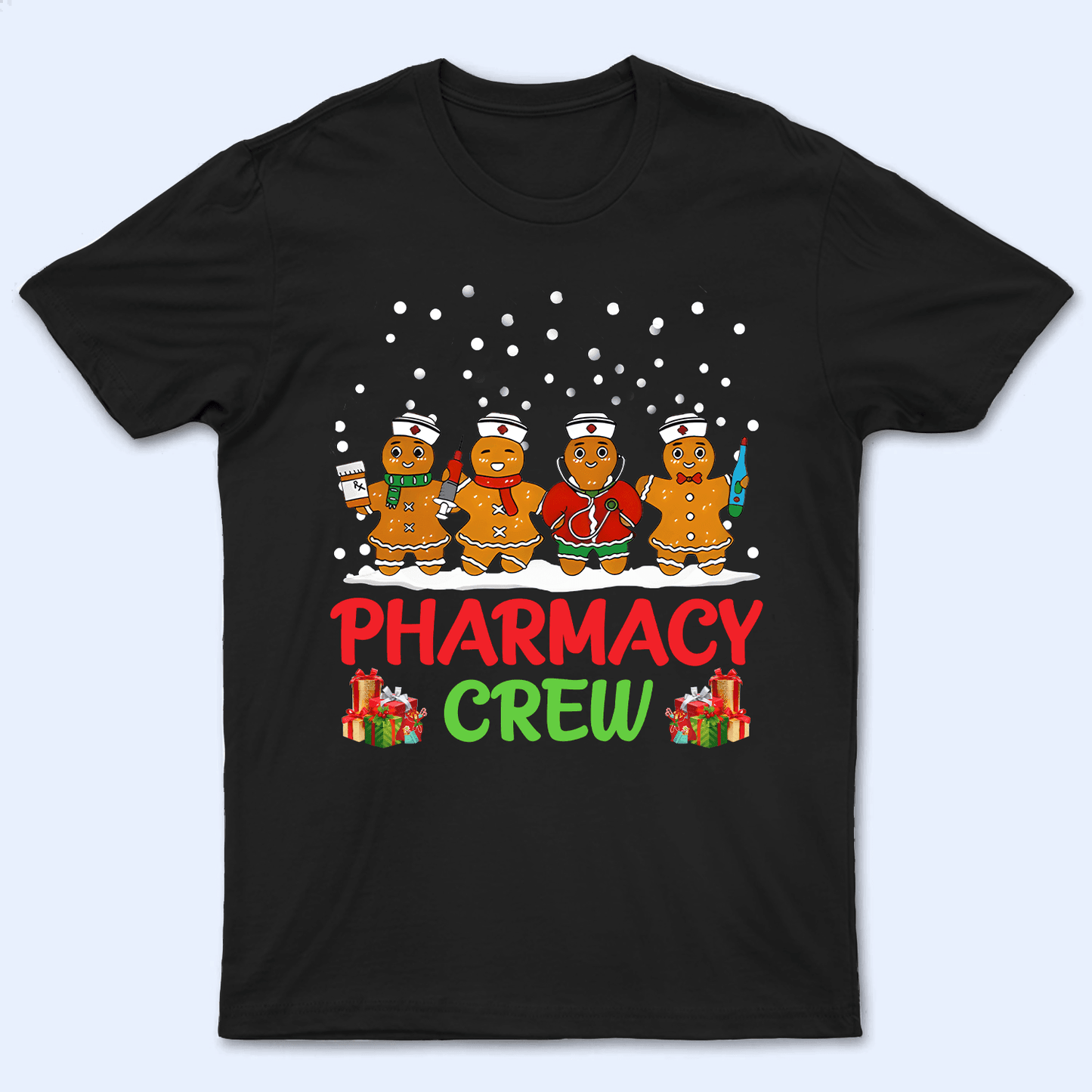 Gingerbread Nurse Crew - Personalized Custom T Shirt - Birthday, Loving, Funny Gift for Nurse, CNA, Healthcare, Registered RN