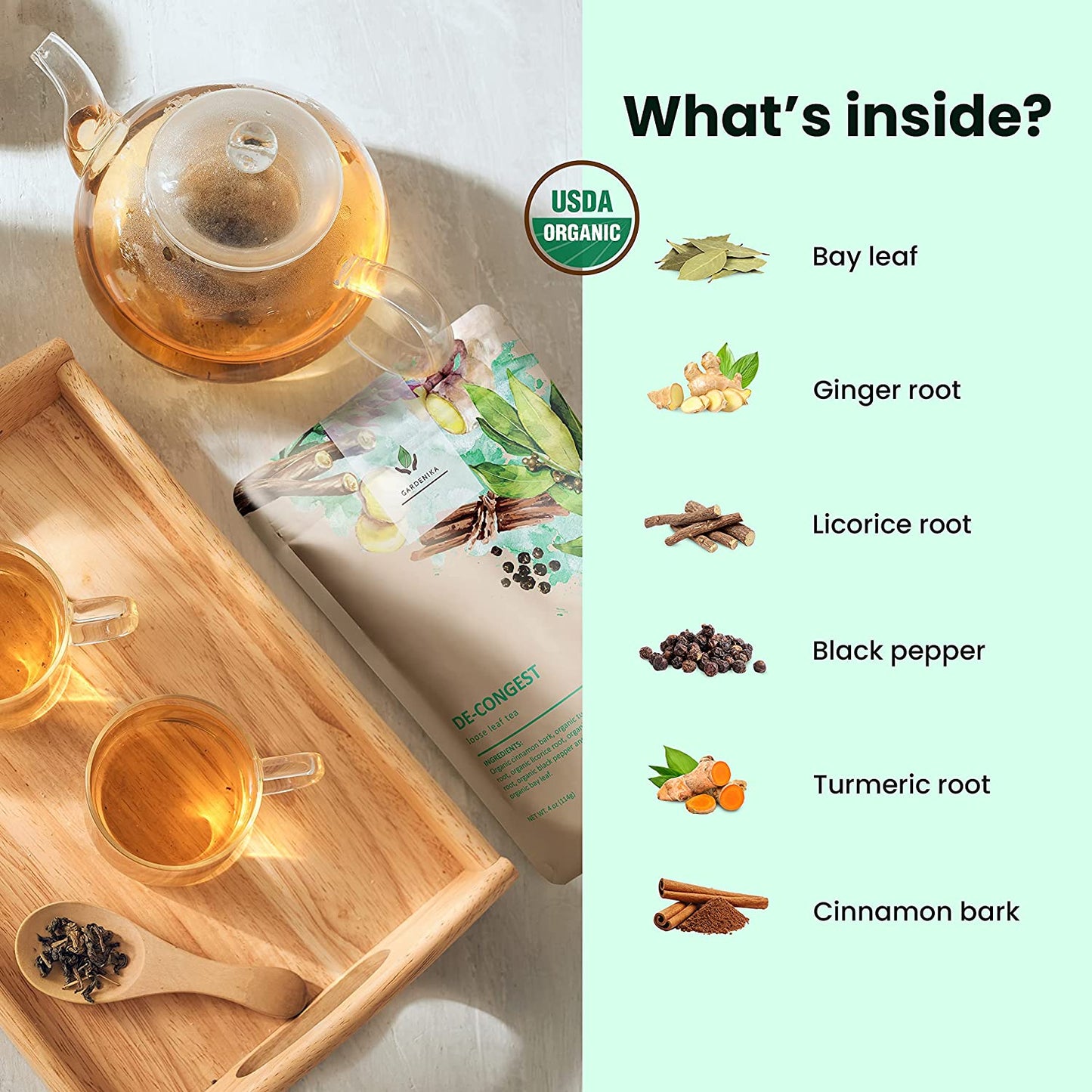 Decongest Loose Leaf Tea, Organic, Kosher, Herbal & Caffeine-Free - 4 oz (114g)