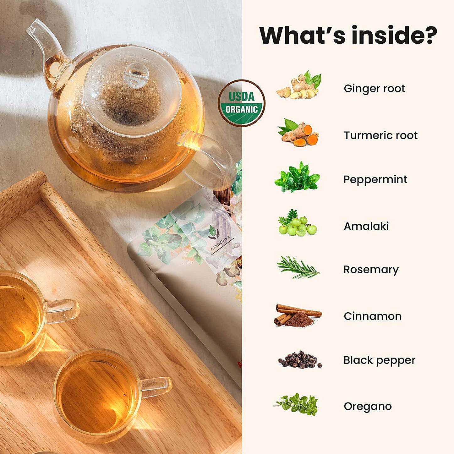 Anti-Inflammatory Tea, Loose Leaf, USDA Organic, Kosher, Herbal & Caffeine-Free - 4 oz (114g)