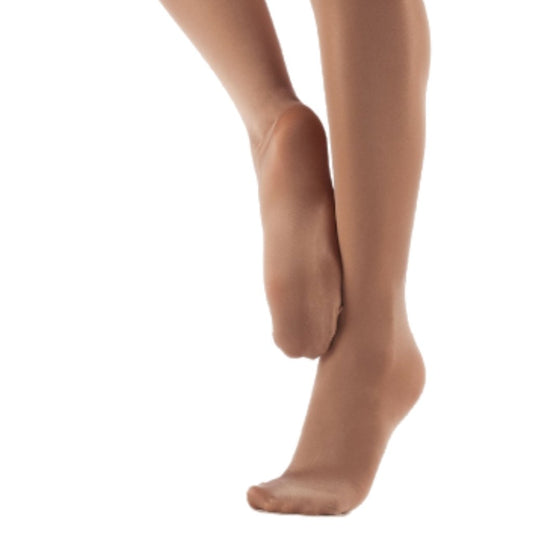 Girl's Footed Shimmer Tan