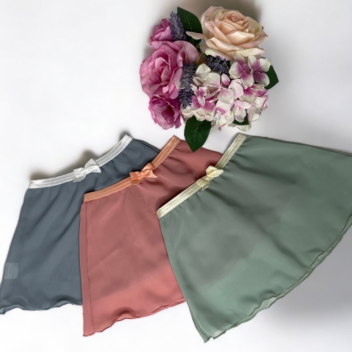 Dusty Rose Girls Chiffon Ballet Pull On Skirt